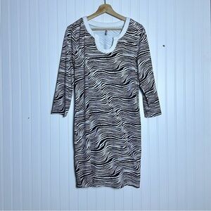 Lulu B Dress Size Large 3/4 Sleeves  Animal Print UPF 50+ Casual Travel